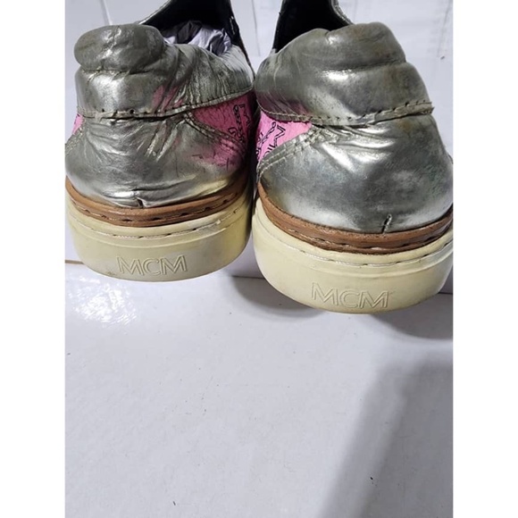 Authentic MCM Visetos Logo Slip-On Sneakers Pink Size 36 - Picture 7 of 12